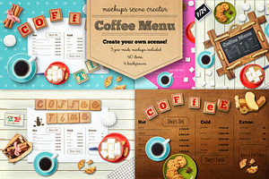 Coffee Menu Mockups Scene Creator