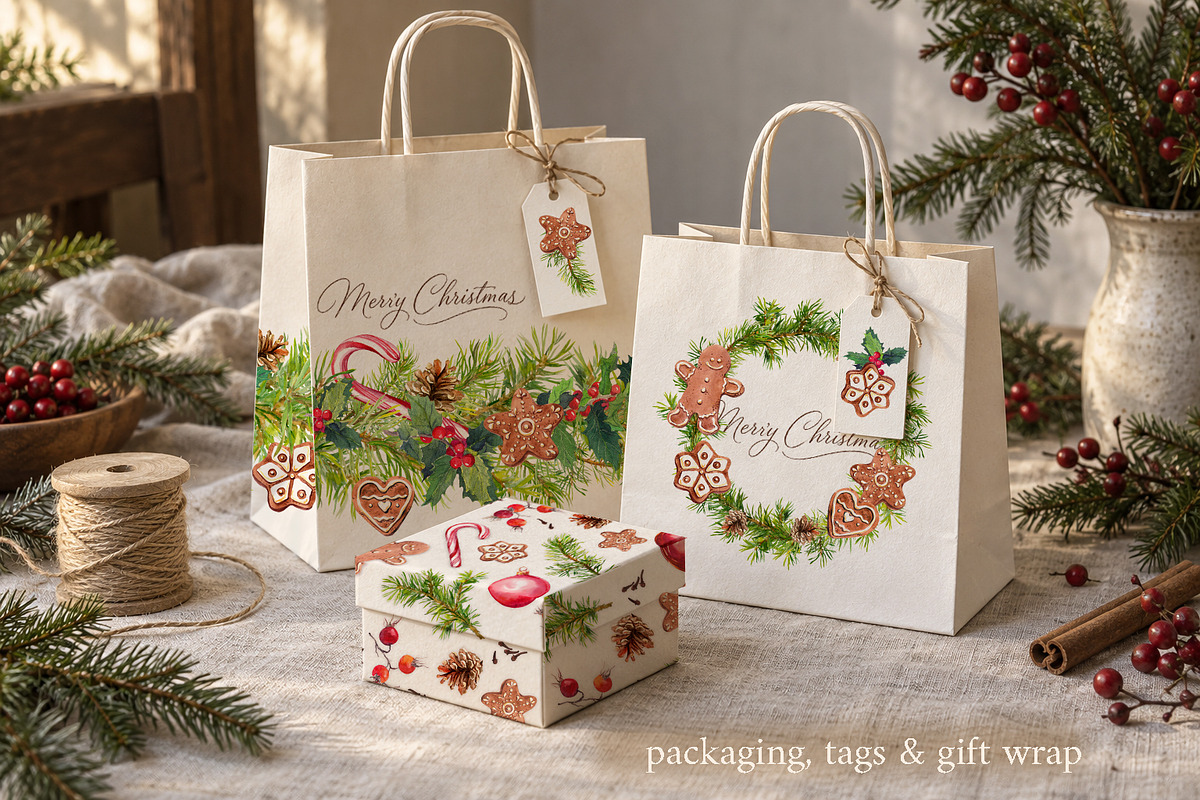 Watercolor Christmas Food Clipart, a Food Illustration by Where summer is (Photo 8 of 11)