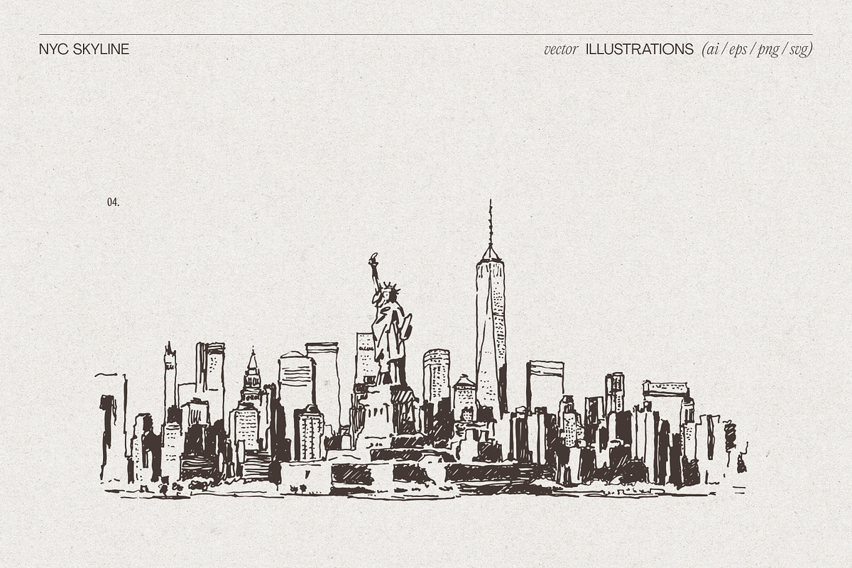 New York City Skyline Sketches, a Work Illustration by TheMountBirdStudio (Photo 6 of 8)