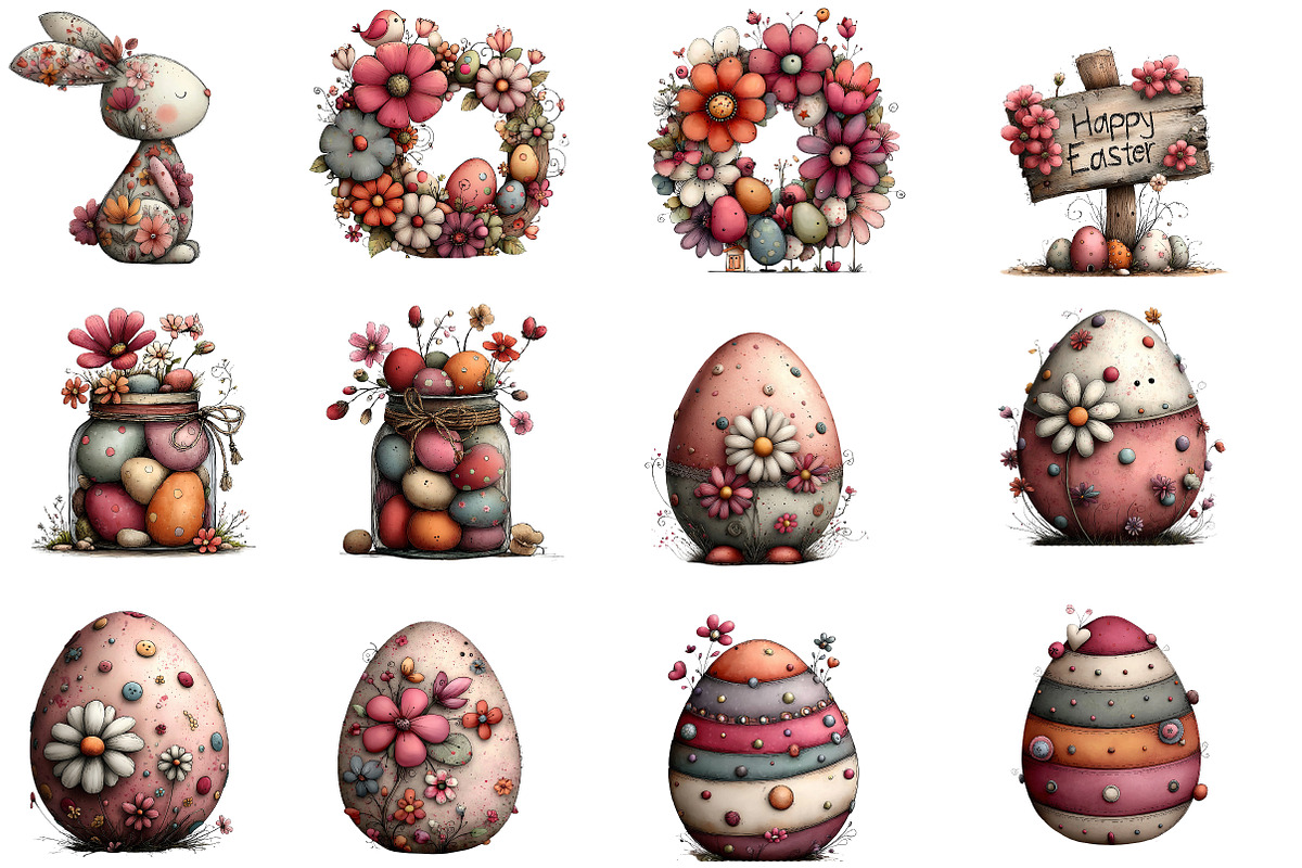Whimsical Easter Clipart Bundle, an Illustration by Designworld (Photo 5 of 7)