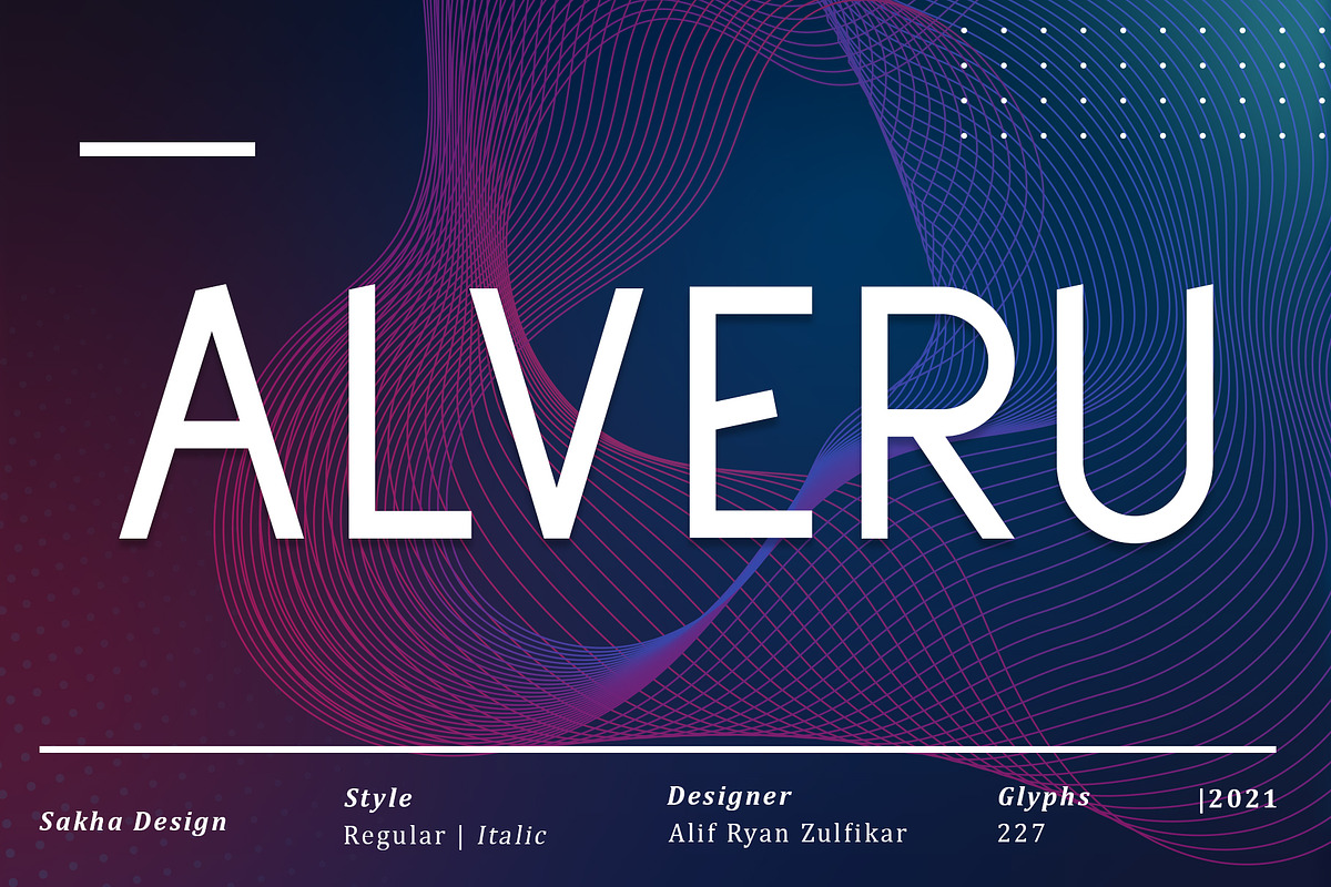 Alveru - Sans Serif Font, a Sans Serif Font by alifryanzulfikar (Photo 1 of 5)