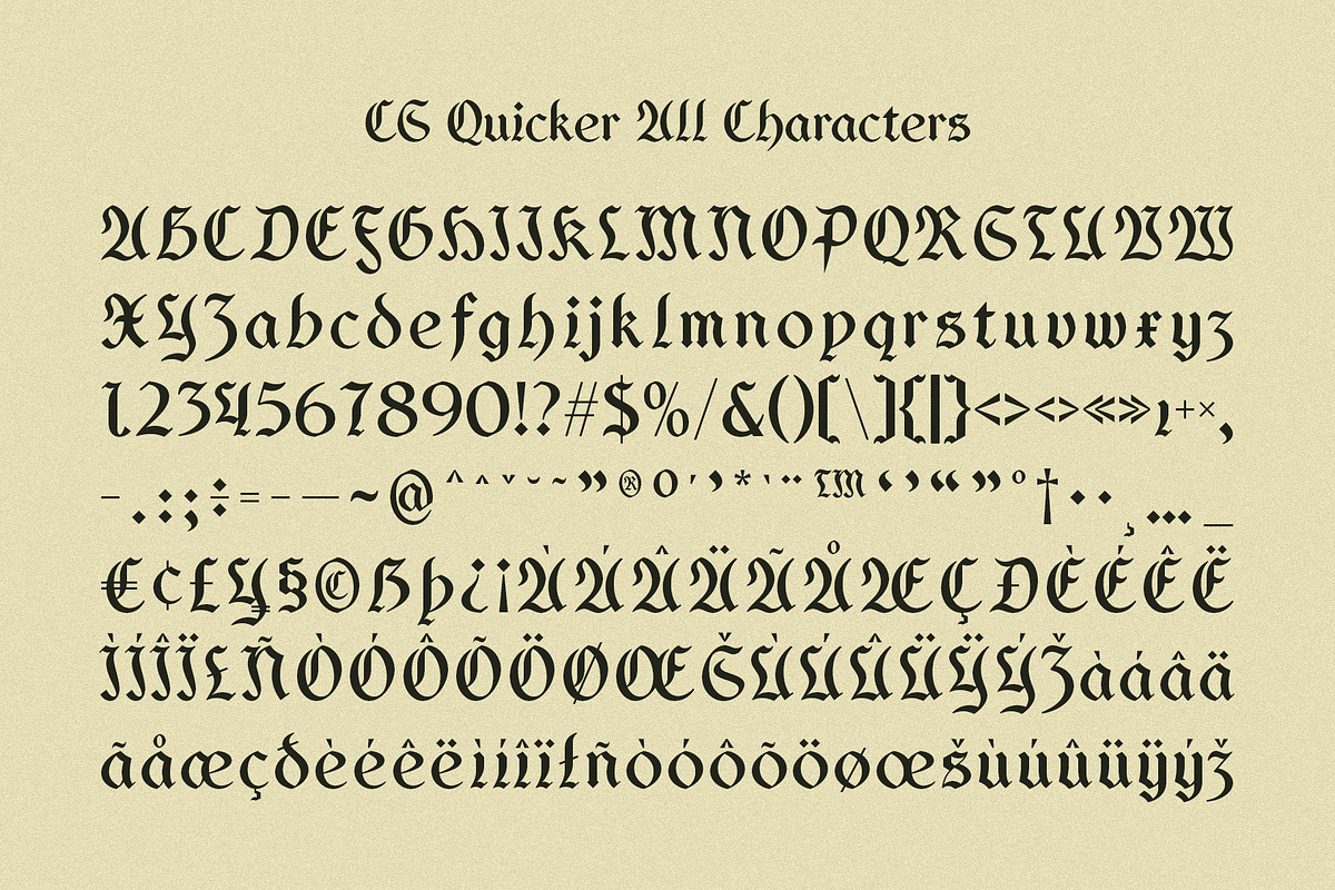 CS Quicker – Blackletter Font, a Blackletter Font by Craft Supply Co. (Photo 8 of 8)
