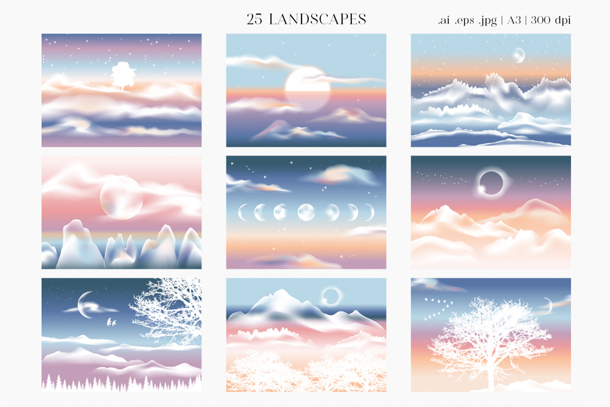 Landscape creator. Foggy sunrise, an Object Graphic by Julie&Taily (Photo 5 of 30)