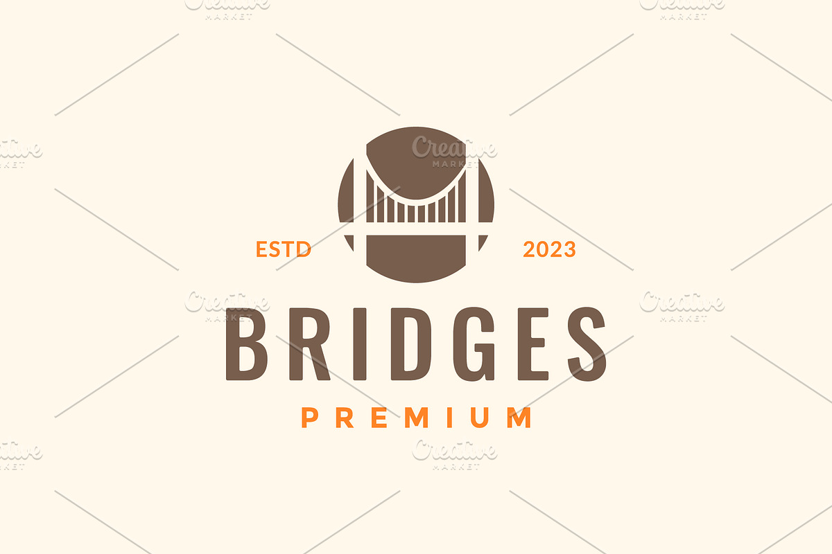 suspension bridge construction logo, a Branding & Logo Template by devastd