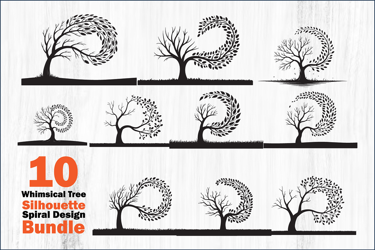 Whimsical Tree Silhouette Spiral, an Object Graphic by jahid234 (Photo 1 of 11)