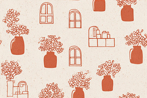 Mediterranean Architecture Pattern, a Decorative Illustration by Virgo Studio