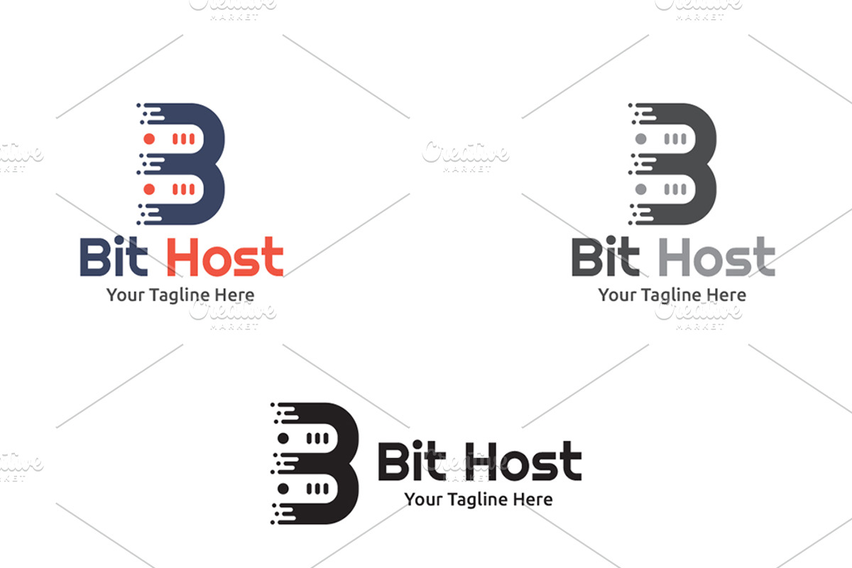 Bit Host - Logo Template, a Branding & Logo Template by Martin-Jamez