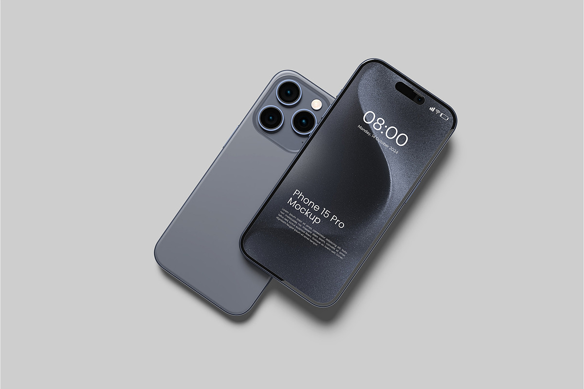 iPhone 15 Pro Mockup, an iPhone Mockup by Graphiculon (Photo 11 of 11)