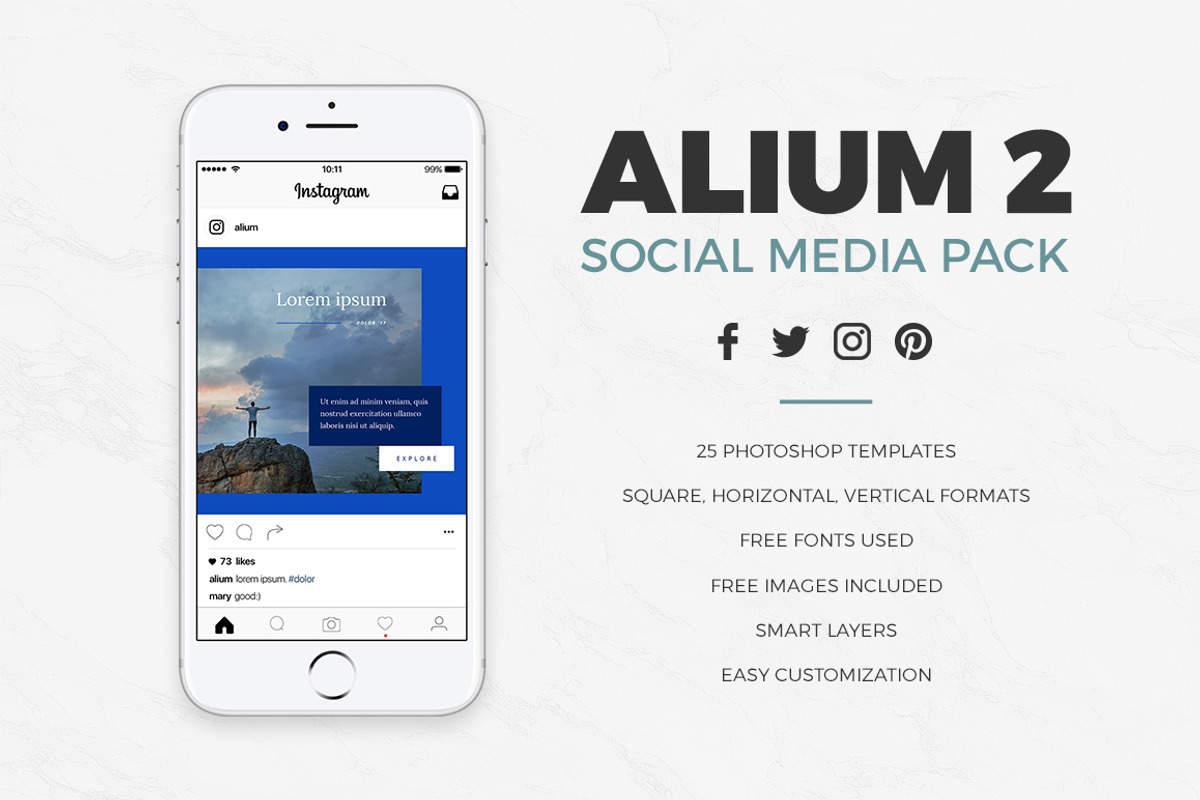 ALIUM 2 | Social Media Pack, a Social Media Template by laaqiq (Photo 2 of 7)