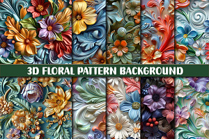 3D Floral Pattern Background, a Pattern Graphic by protabsorkar11