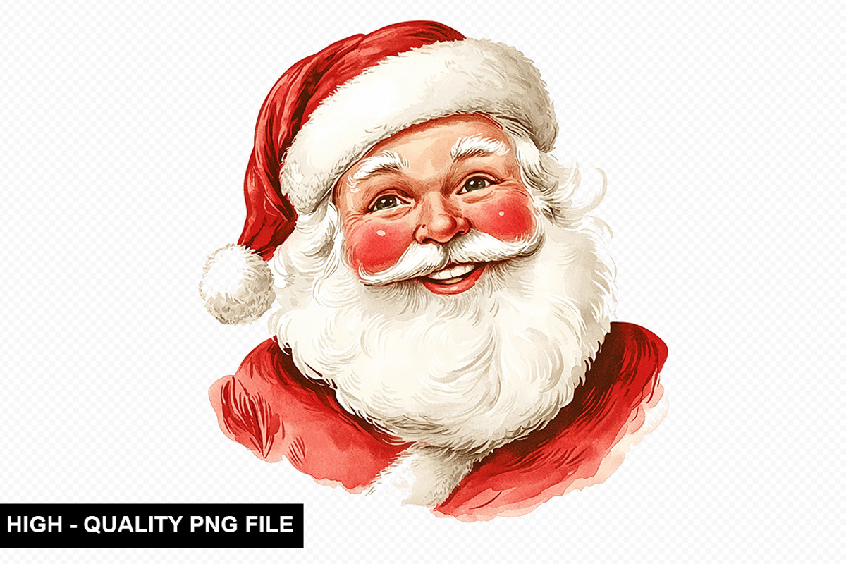 Vintage Santa Clipart Bundle, an Illustration by crative8112 (Photo 3 of 11)