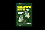 Green Purple Birthday Invitation, an Invitation Template by Neermana (Thumbnail 4 of 4)