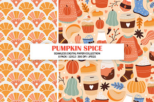 Pumpkin Spice Seamless Digital Paper