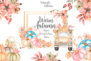 Watercolor Warm Autumn Collection, a Transportation Illustration by MayaNavits (Thumbnail 1 of 10)