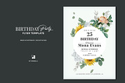 Vintage Flower - Birthday Invitation, a Flyer Template by Corrella Design (Thumbnail 1 of 3)