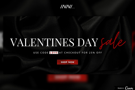 Valentines Sale Canva Website Banner