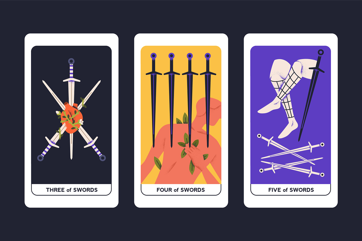 Suit of Swords tarot cards set, an Illustration by Good Studio (Photo 4 of 6)