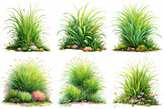 Watercolor Spring Green Grass Clipar, an Illustration by Daily.Designs (Thumbnail 5 of 8)