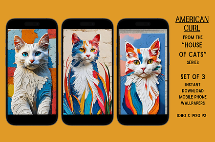 Mobile Phone Wallpaper (Am. Curl), a Wallpaper Graphic by Shisa Images