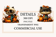 Whimsical Fluffy Cat Clipart, a Seasonal Illustration by Designworld (Thumbnail 4 of 8)