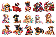 Cute Christmas Dog Clipart, an Animal Illustration by ElenazlataArt (Thumbnail 3 of 3)