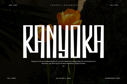 Ranyoka - Tall Condensed Font, a Sans Serif Font by QR Design Studio