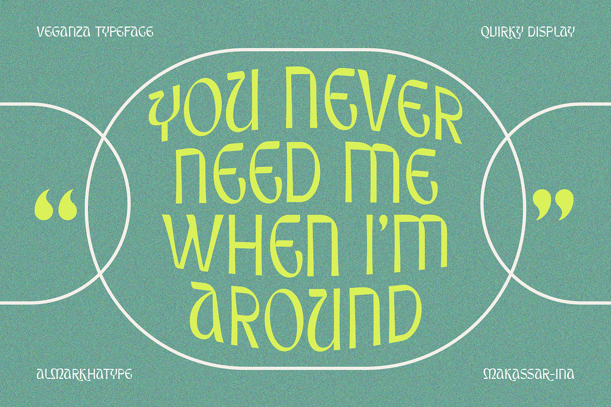 Veganza – Quirky Display Font, a Sans Serif Font by Almarkhatype (Photo 5 of 11)