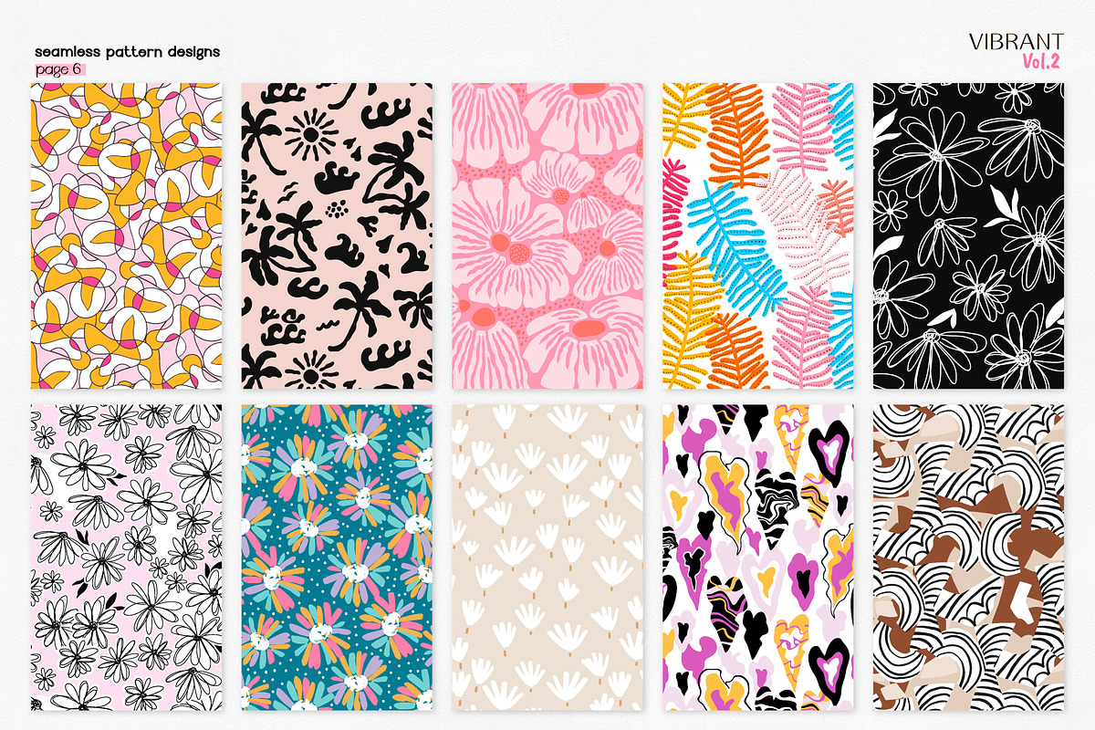 Vibrant huge patterns pack vol.2, a Pattern Graphic by solmariart