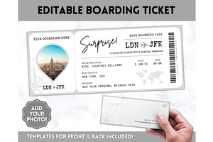 Boarding Pass Template, EDITABLE