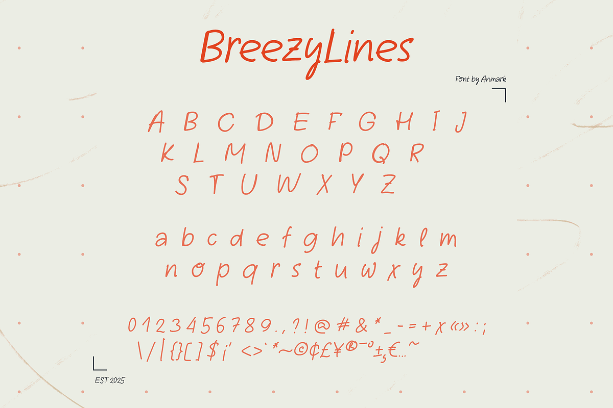 Breezy Lines Handwritten Summer Font, a Handwritten Font by AnMark (Photo 5 of 9)