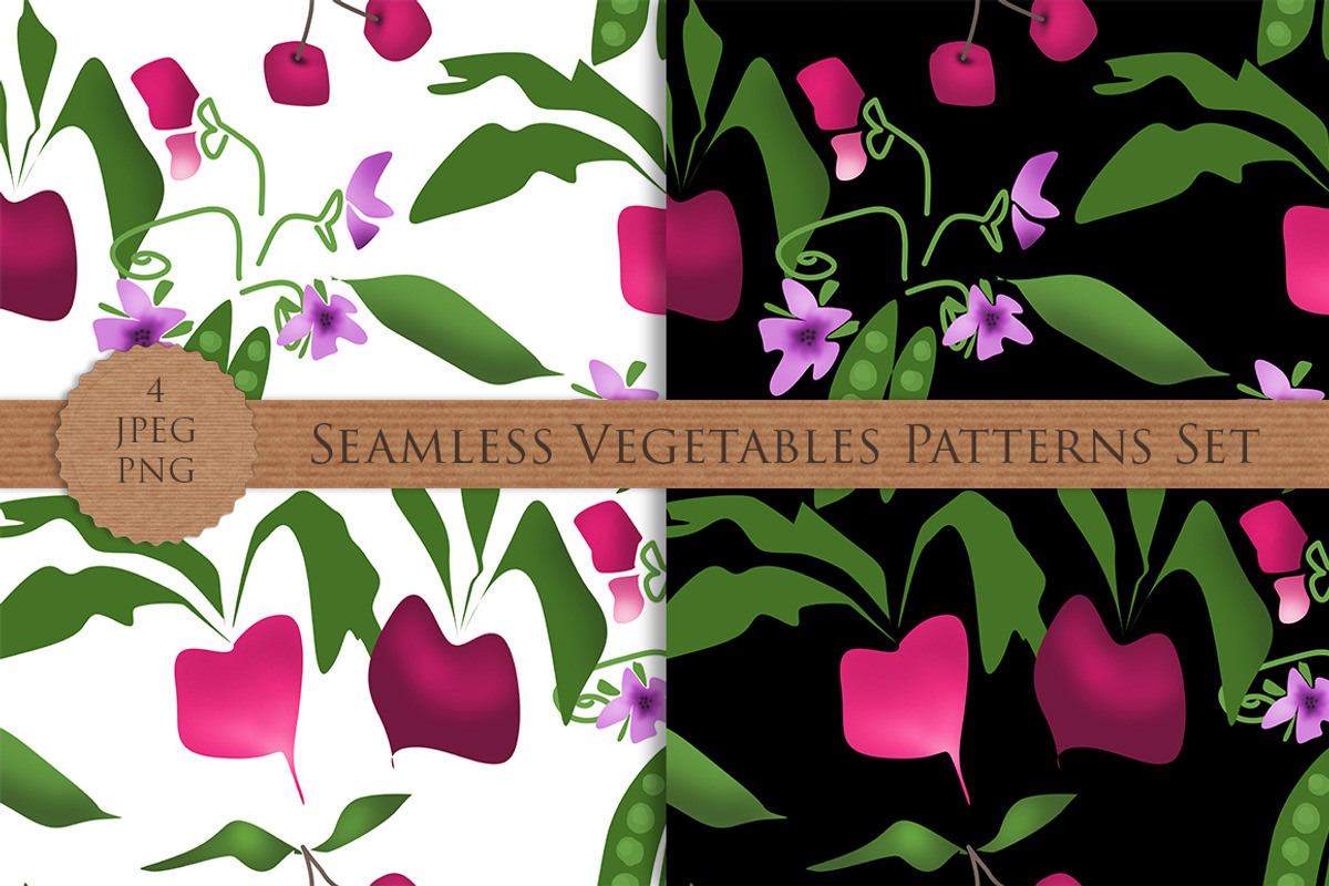 SALE! VEGETABLES seamless patterns, a Pattern Graphic by Futurel (Photo 2 of 3)