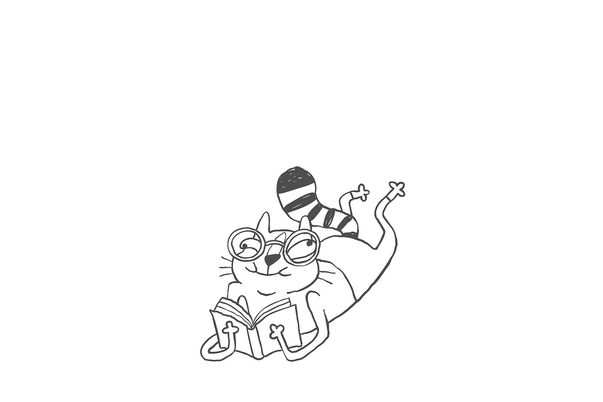 Cat characters in a Bookshop, an Illustration by Anastasiya Klempach (Photo 5 of 10)