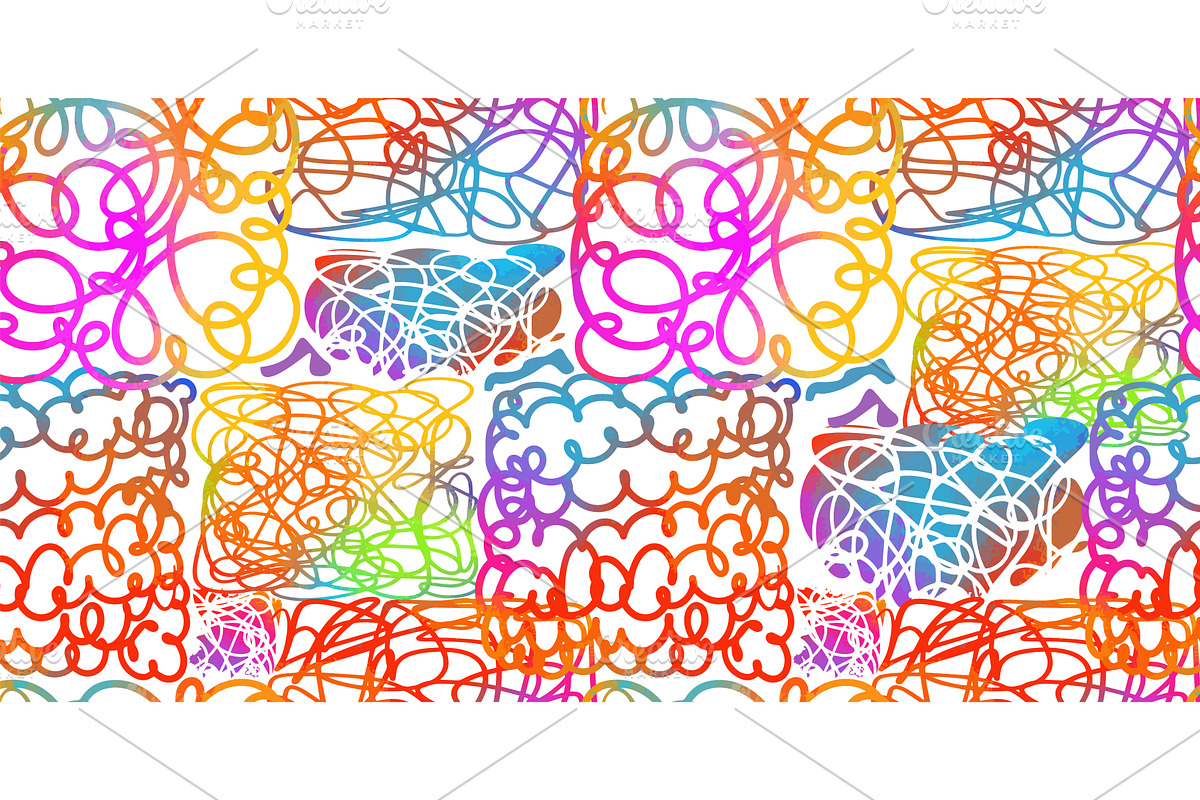 colored curvy brush stroke waves, an Illustration by Nenahliadava Design
