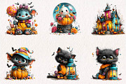 Spooky Cute Halloween Clipart, a Seasonal Illustration by CreationArt (Thumbnail 2 of 7)