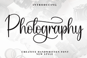 Photography | Script Font, a Handwritten Font by Scratchones (Thumbnail 1 of 9)