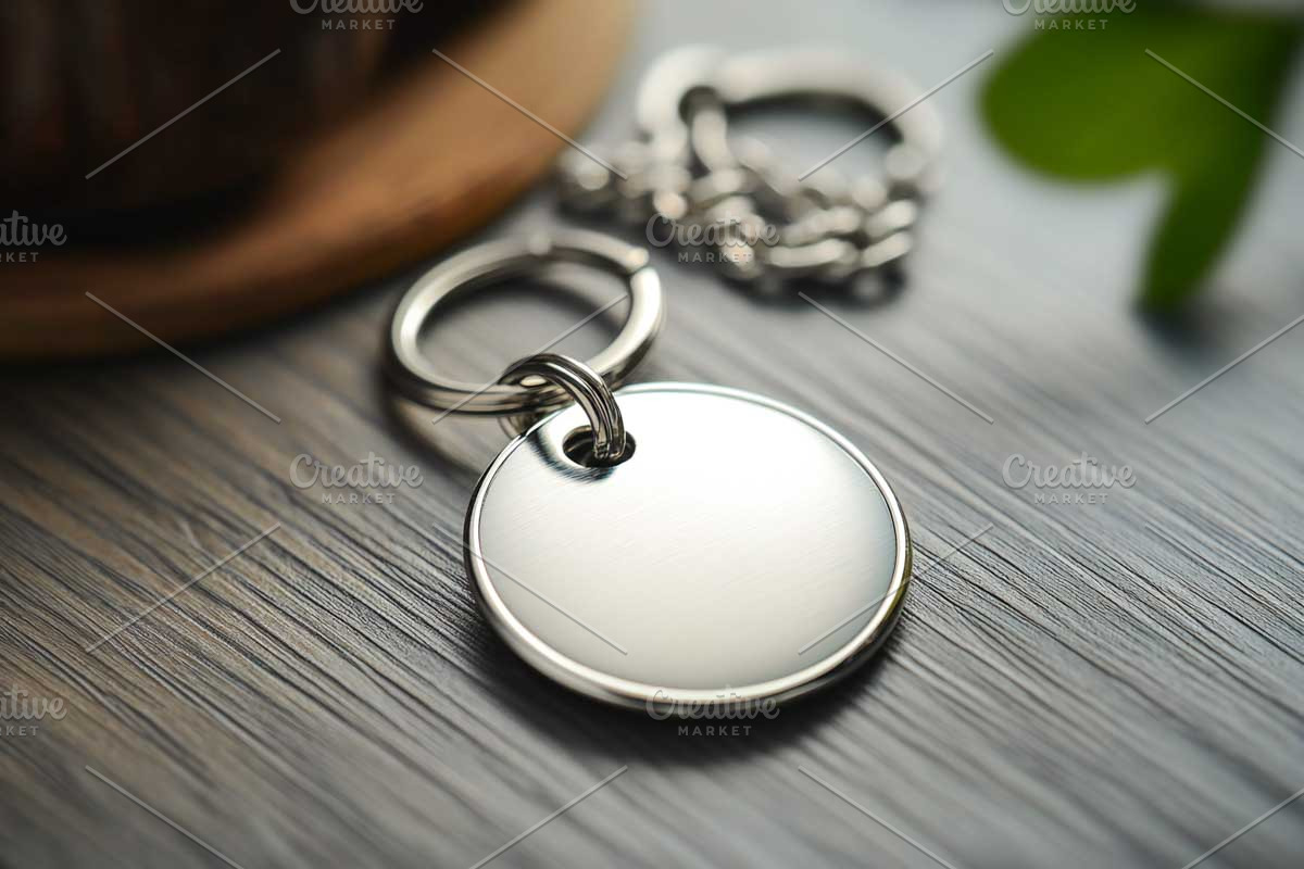 Round Key Chain Mockup Design, a Branding & Logo Template by VetalStock (Photo 1 of 3)