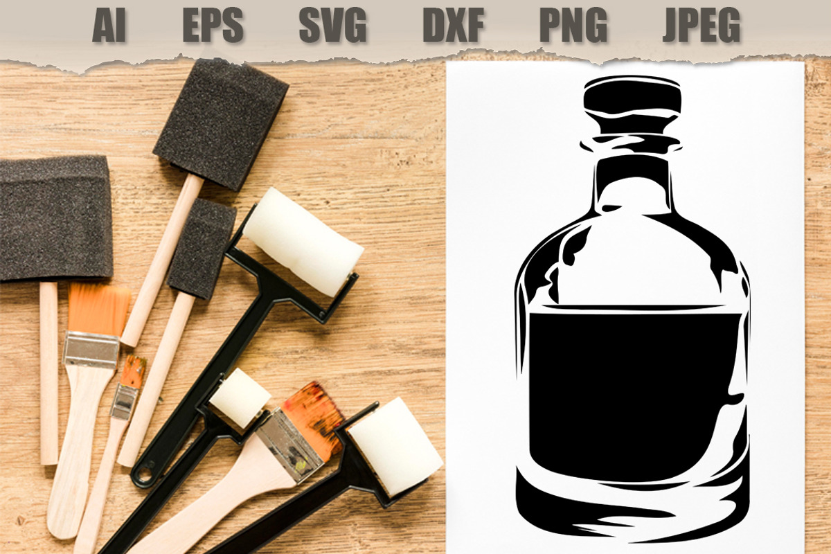 Stencils Bottles of alcohol, a Food Illustration by MARYCRAFTIRIA (Photo 2 of 4)