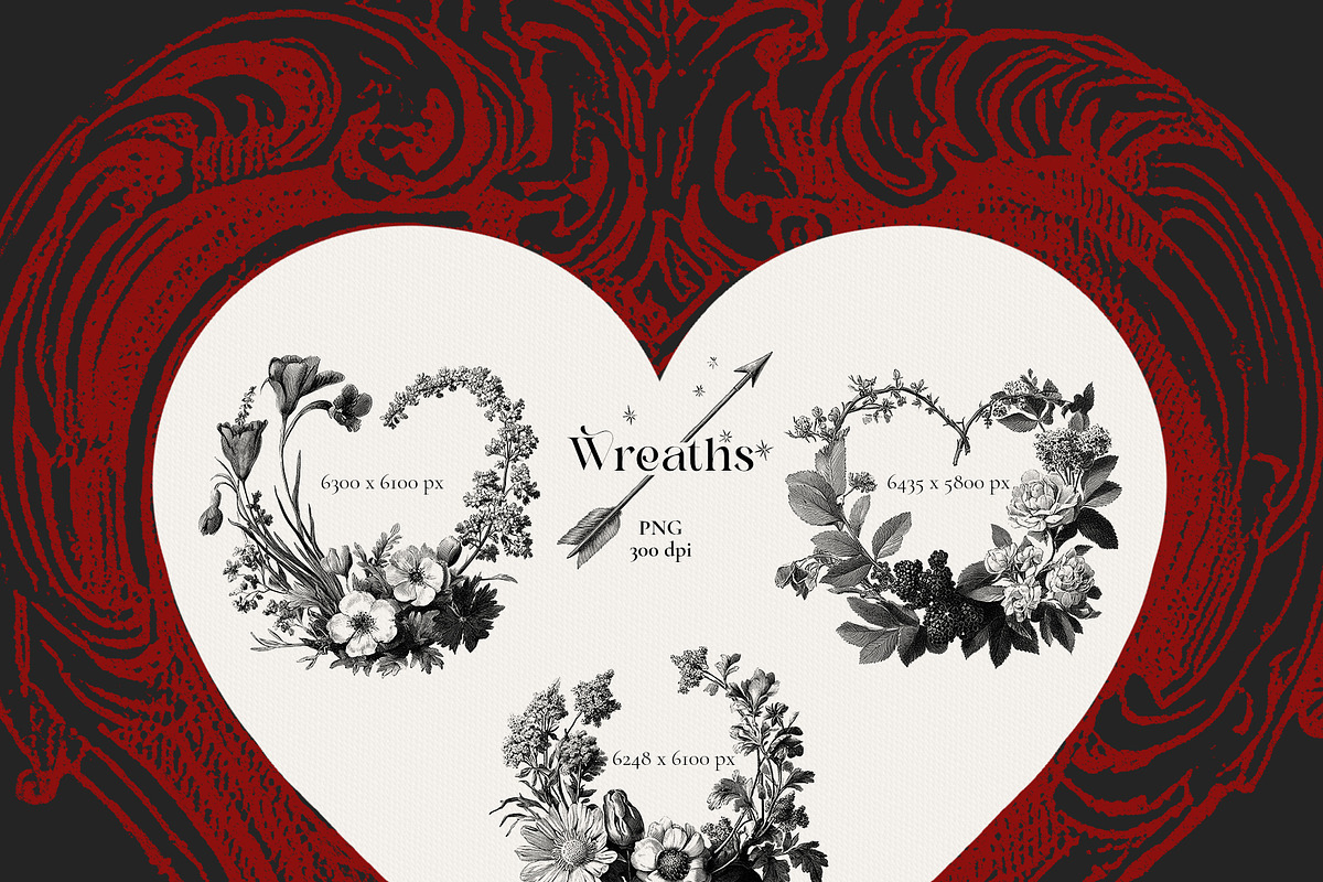 Vintage romance- Valentine's day, a Seasonal Illustration by Pamyatka Shop (Photo 4 of 18)