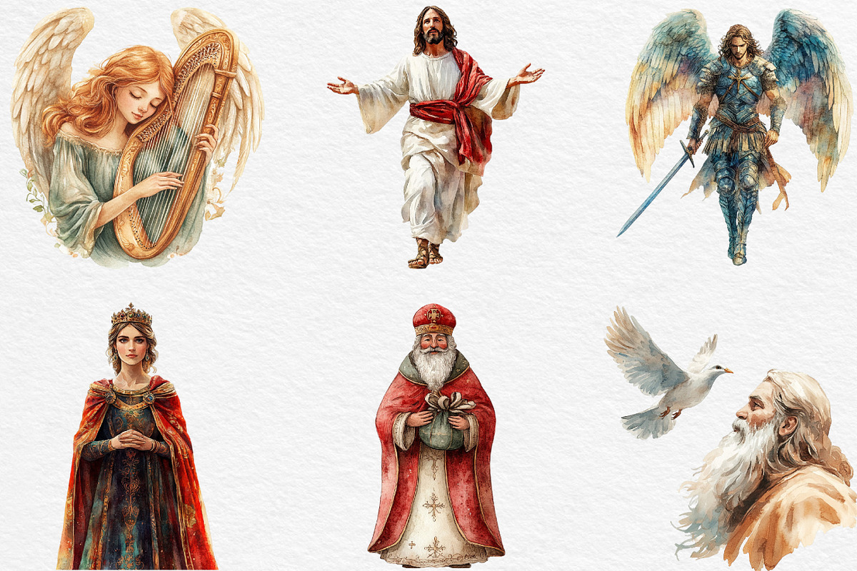 Cute Christian Figures Clipart, an Illustration by Black Bird Studio (Photo 3 of 6)
