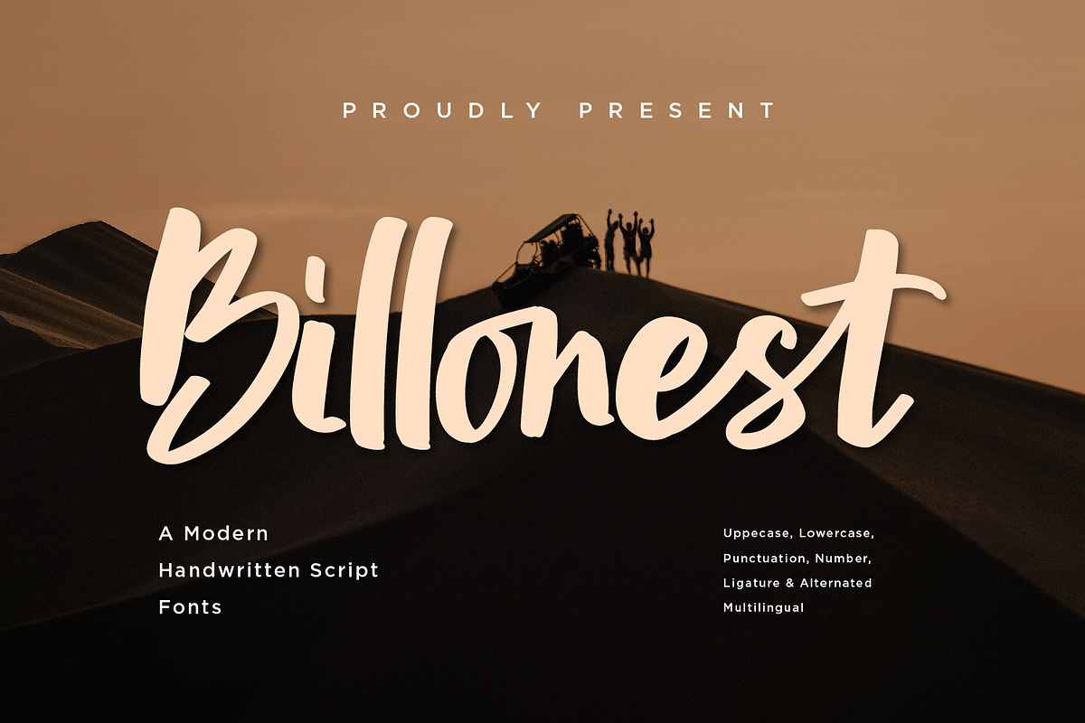 Billonest - Modern Script fonts, a Script Font by Nahar_std (Photo 1 of 8)