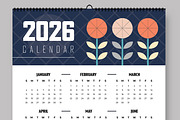 Minimal Floral 2026 Wall Calendar, a Stationery Template by ContestDesign (Thumbnail 2 of 3)