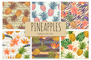 Bright pineapples patterns set, a Pattern Graphic by Julia Bilenko (Thumbnail 1 of 6)
