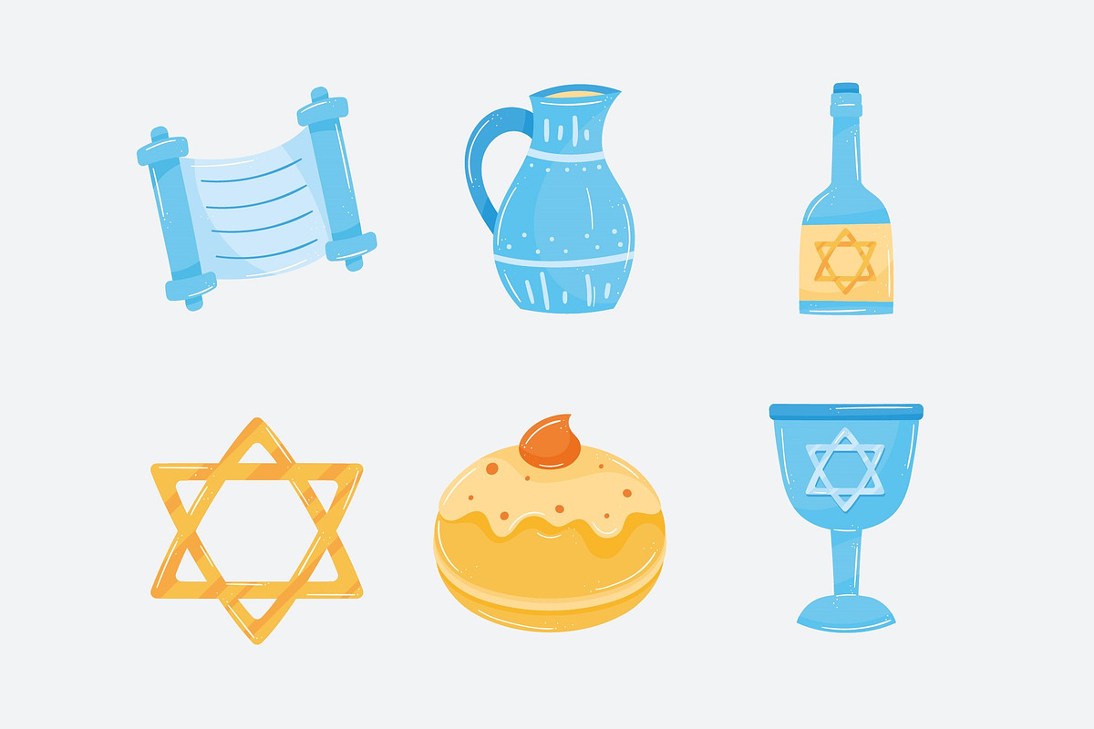 Hanukkah Holiday Illustration Set preview 3