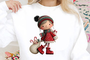 Whimsical Christmas Girl Clipart, an Animal Illustration by SVGArt (Thumbnail 7 of 9)