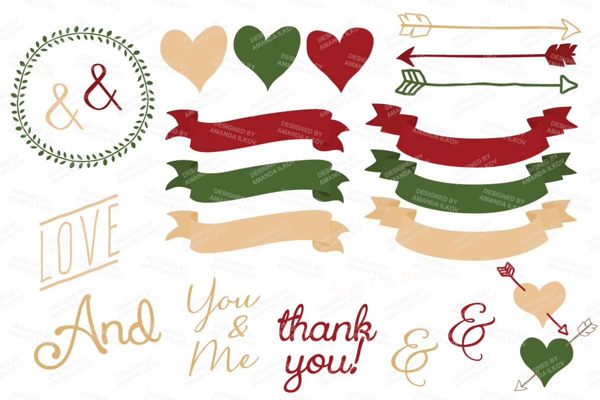 Christmas Wedding Vector Collection, an Illustration by Amanda Ilkov (Photo 4 of 4)