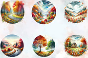 Fall Autumn Stained Glass Clipart Bu, an Illustration by SVGArt (Thumbnail 3 of 8)