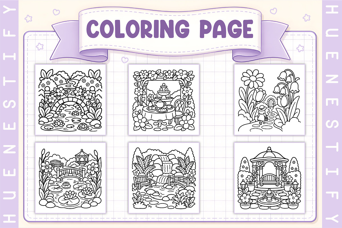 Secret Garden Days Coloring Book, a Seasonal Illustration by HueNestify (Photo 2 of 4)