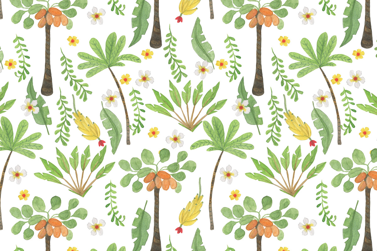 Blue monkeys - watercolor patterns, a Pattern Graphic by ramika (Photo 3 of 7)