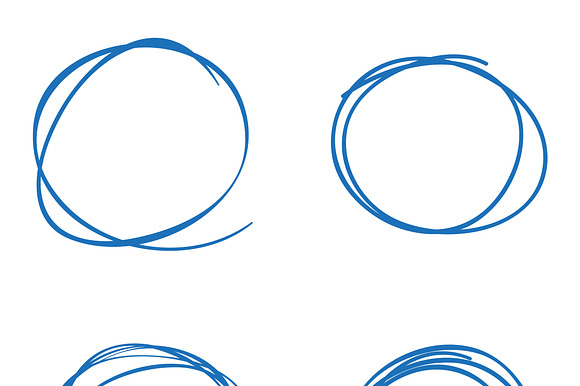 Scribble Circles Four Blue Colored