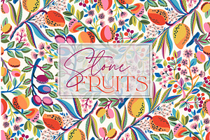 STONE FRUITS Seamless Pattern